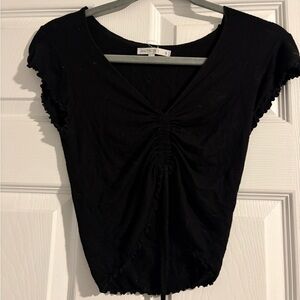 Antistar Black Ruched Crop Top